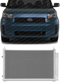 Front AC Condenser Aluminum Core Direct Replacement Compatible With 2009-2010 Pontiac Vibe / 2009-2019 Toyota Corolla / 2008-2016 Scion SC3030105 8845012280 8845012340