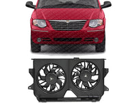 Front Dual Fan Assembly Direct Replacement Compatible with 2005-2007 Chrysler Town & Country/Caravan/Grand CH3115145 4677695AB
