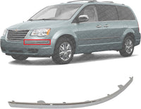 Front Bumper Molding Chrome Plastic Left Driver Side Direct Replacement Compatible With 2008-2010 Chrysler Town And Country CH1046102 5113149AA