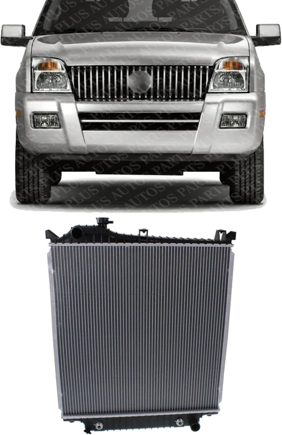 Front Radiator Aluminum Core Direct Replacement Compatible With 2007-2010 Ford Explorer/Mercury Mountaineer FO3010281 8L2Z8005A