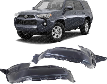 Set Of 2 Front Fender Liner Plastic Left Driver & Right Passenger Side Direct Replacement Compatible With 2014-2023 Toyota 4Runner TO1249198 TO1248198 5387535150 5387635150