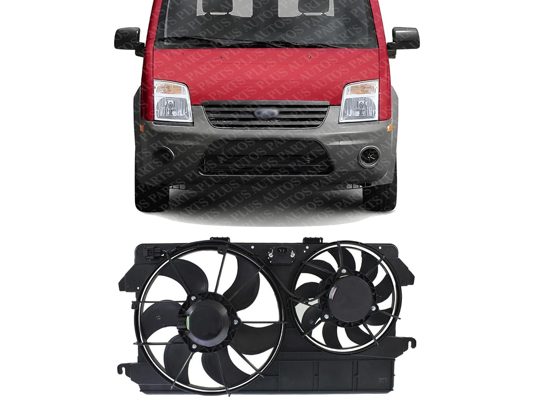 Front Radiator Dual Cooling Fan Assembly Plastic Direct Replacement Compatible with 2010-2013 Ford Transit Connect FO3115180 9T1Z8C607A