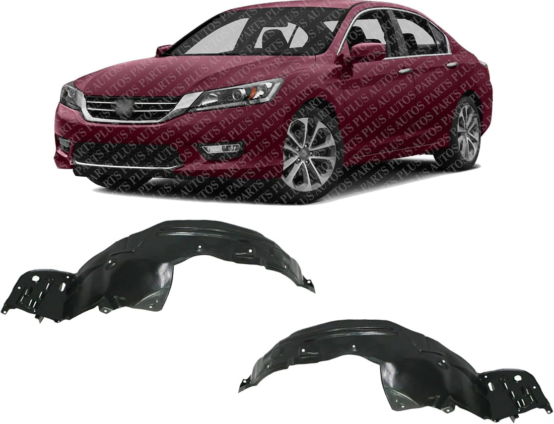 AUTOS PARTS PLUS Set Of 2 Front Fender Liner Right Passenger & Left Driver Side Direct Replacement Compatible With 2013-2015 Honda Accord HO1249152 HO1248152 74100T3LA00 74150T3LA00