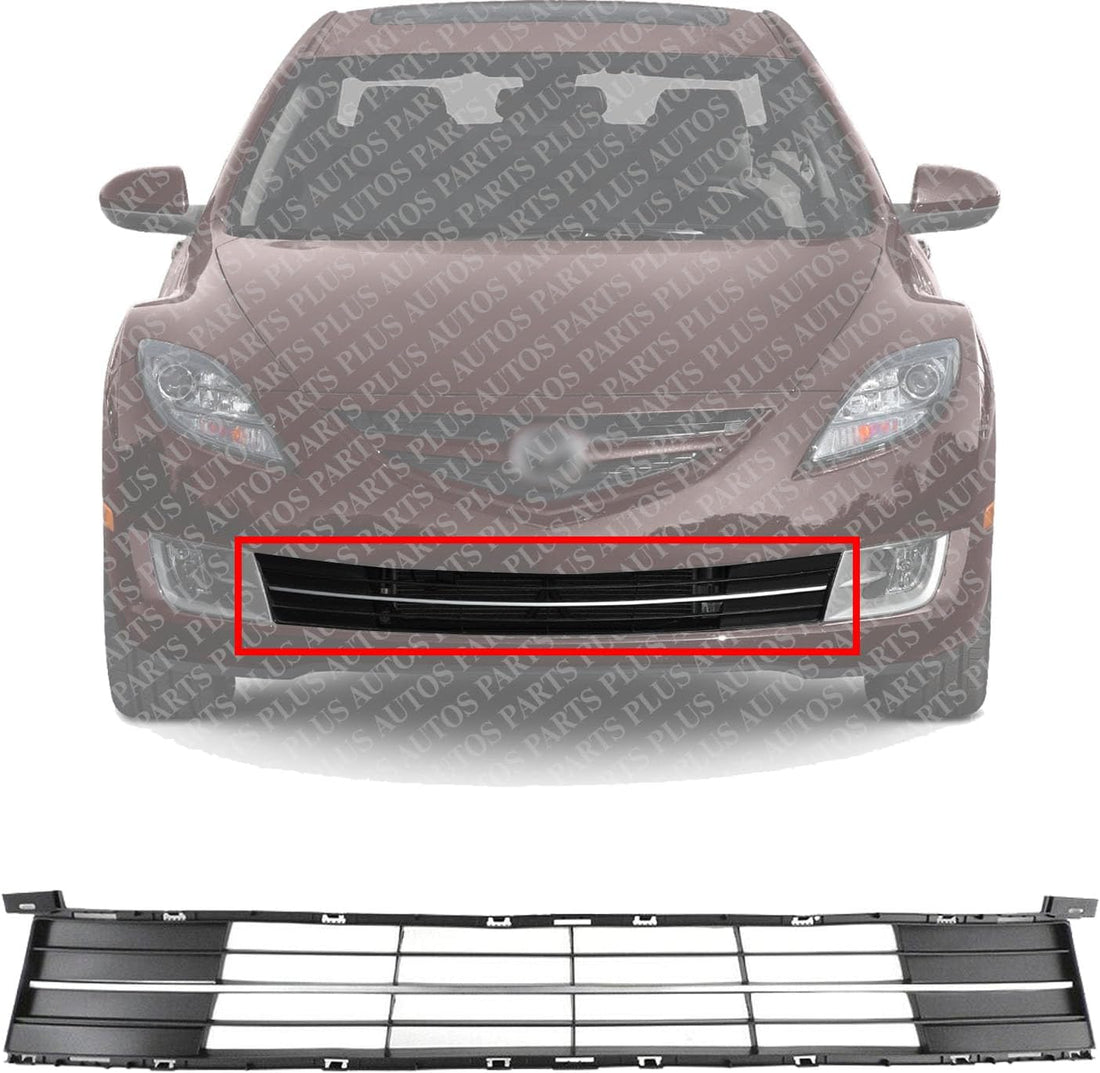 Front Bumper Lower Grille Textured Direct Replacement Compatible With 2009-2013 Mazda 6 MA1036110 GS3N501T1A