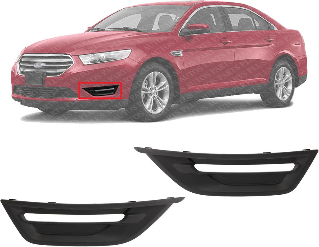 Set Of 2 Front Fog Light Cover Textured Plastic Left Driver & Right Passenger Side Direct Replacement Compatible With 2013-2019 Ford Taurus FO1039143 FO1038143