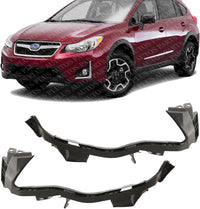 Set Of 2 Front Bumper Bracket Plastic Left Driver & Right Passenger Side Direct Replacement Compatible With 2012-2016 Subaru Impreza / 2013-2017 Subaru XV Crosstrek