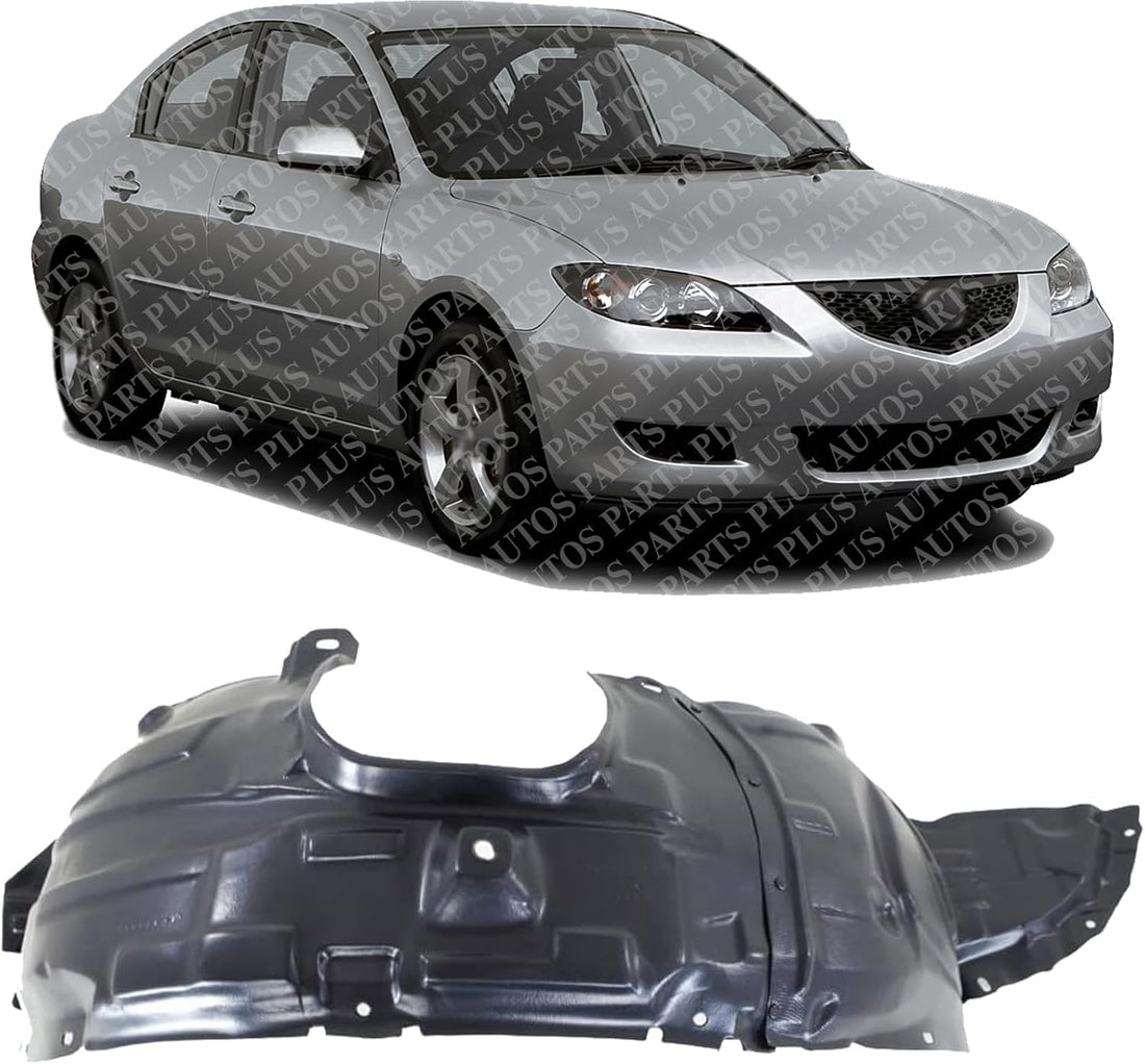 Front Fender Liner Right Passenger Side Direct Replacement Compatible With 2004-2006 Mazda 3 MA1249125 BP4K56130F
