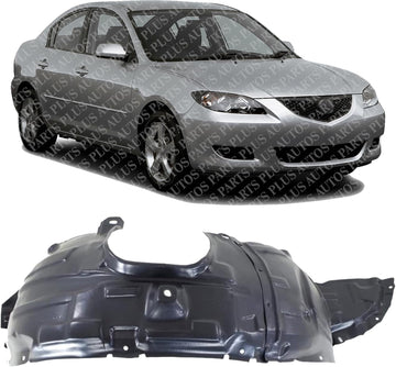 Front Fender Liner Right Passenger Side Direct Replacement Compatible With 2004-2006 Mazda 3 MA1249125 BP4K56130F