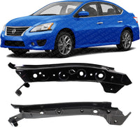 Set Of 2 Front Radiator Support Upper Tie Bar Steel Right Passenger & Left Driver Side Direct Replacement Compatible With 2013-2017 Nissan Sentra NI1225211 NI1225212 F25123SGMA