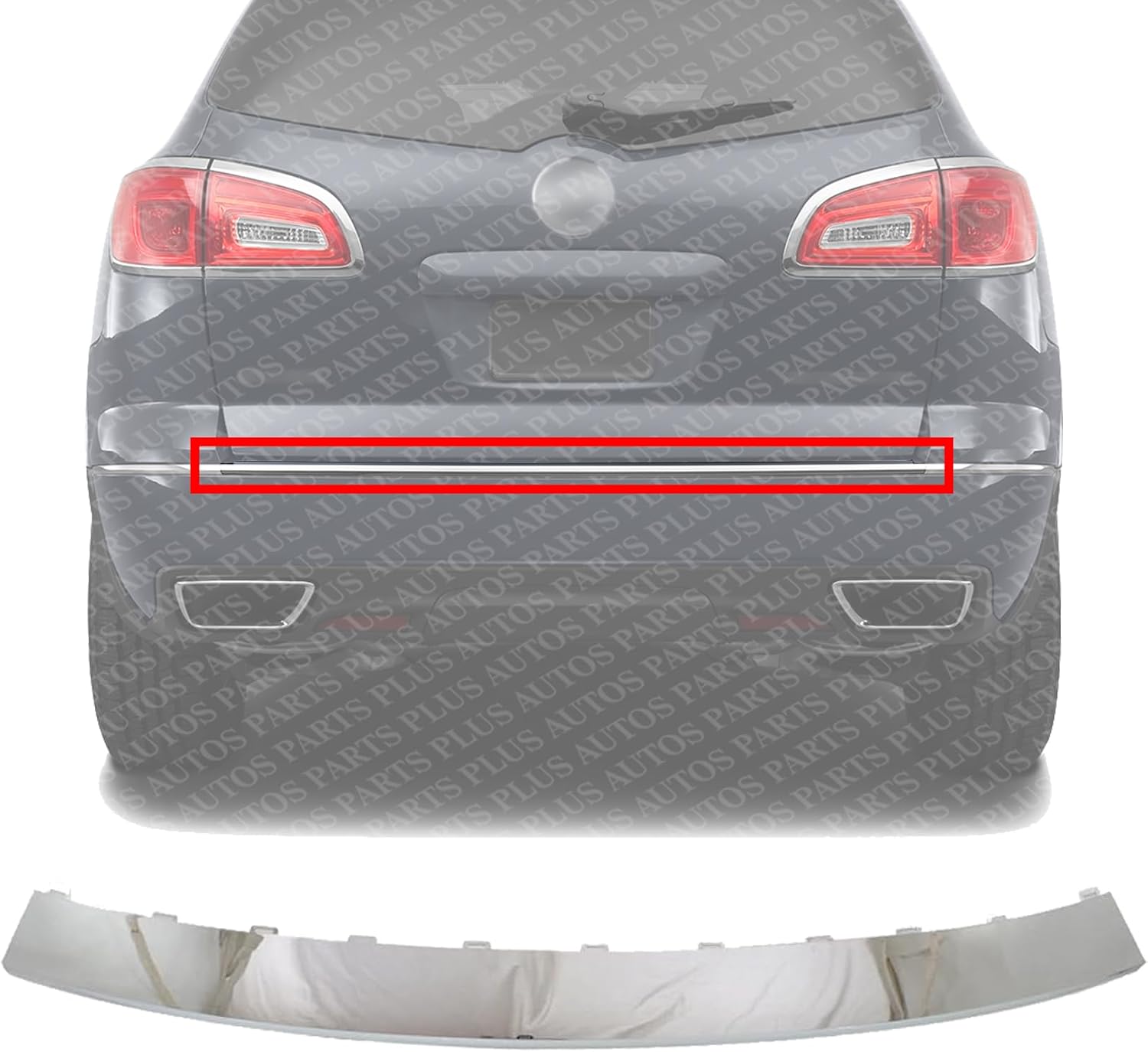 Rear Bumper Step Pad Chrome Plastic Direct Replacement Compatible with 2013-2017 Buick Enclave GM1191145 20983444