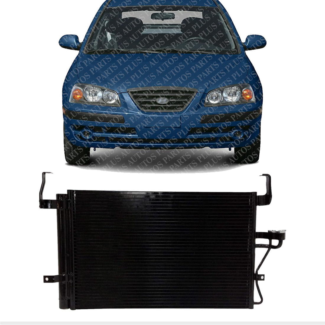 AUTOS PARTS PLUS Front A/C Condenser Aluminum Core Direct Replacement Compatible With 2001-2006 Hyundai Elantra / 2003-2008 Tiburon HY3030101 976062D000