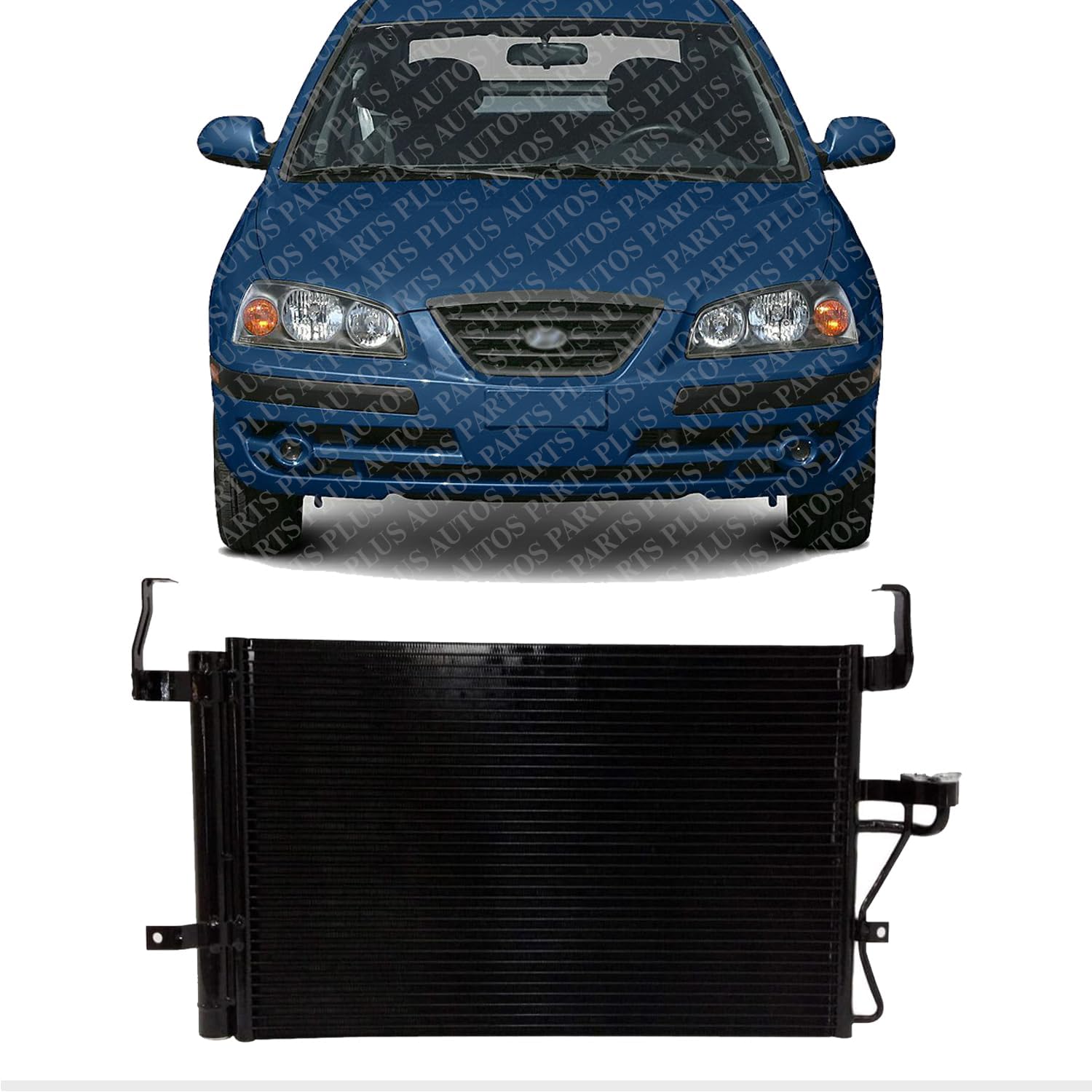 AUTOS PARTS PLUS Front A/C Condenser Aluminum Core Direct Replacement Compatible With 2001-2006 Hyundai Elantra / 2003-2008 Tiburon HY3030101 976062D000