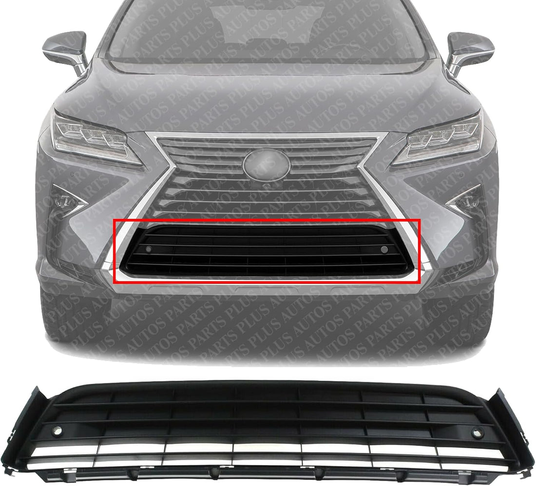 Front Bumper Grille Primed Shell And Insert Plastic Direct Replacement Compatible With 2016-2019 Lexus RX350 / RX450h LX1036127 531120E150