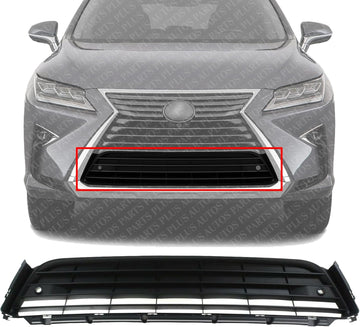 Front Bumper Grille Primed Shell And Insert Plastic Direct Replacement Compatible With 2016-2019 Lexus RX350 / RX450h LX1036127 531120E150
