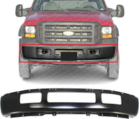 Front Bumper Face Bar Primed Steel With Fender Flare Holes Direct Replacement Compatible With 2005-2007 Ford F-450 / F-550 Super Duty FO1002397 5C3Z17757EAA