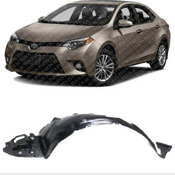Front Fender Liner Vacuum Form Left Driver Side Direct Replacement Compatible With 2014-2016 Toyota Corolla TO1248178 5387602480