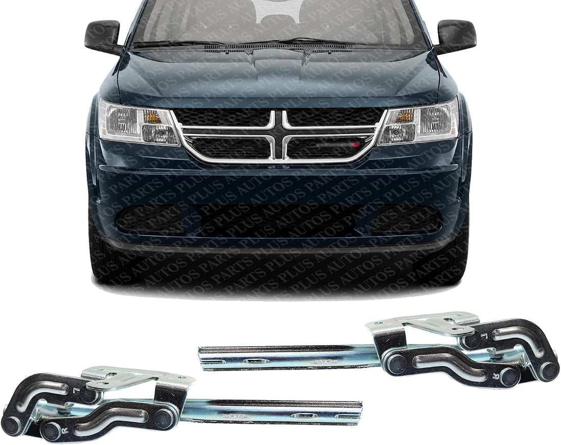 Set of 2 Front Hood Hinge Steel Right Passenger & Left Driver Side Direct Replacement Compatible with 2009-2020 Dodge Journey CH1236143 CH1236142 5178240AB 5178241AB