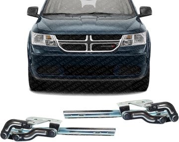 Set of 2 Front Hood Hinge Steel Right Passenger & Left Driver Side Direct Replacement Compatible with 2009-2020 Dodge Journey CH1236143 CH1236142 5178240AB 5178241AB