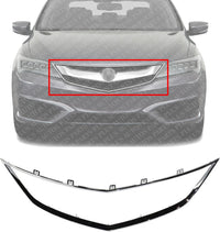 Front Grille Frame Outline Trim Chrome Direct Replacement Compatible With 2016-2018 Acura ILX AC1202108 71122TX6A51