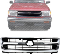 AUTOS PARTS PLUS Front Grille Chrome Shell With Primed Insert Direct Replacement Compatible With 1997-2000 Toyota Tacoma TO1200205 5310004070