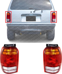 Set Of 2 Tail Light Lens And Housing Right Passenger & Left Driver Side Direct Replacement Compatible With 1998-2001 Ford Explorer/Mercury Mountaineer FO2801120 FO2800120