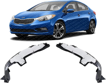 Set Of 2 Front Fender Liner Right Passenger & Left Driver Side Direct Replacement Compatible With 2014-2016 Kia Forte / Forte5 KI1249122 KI1248122 86812A7000 86811A7000