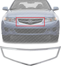 Front Grille Molding Chrome Direct Replacement Compatible With 2006-2008 Acura TSX AC1210108 71122SECA02