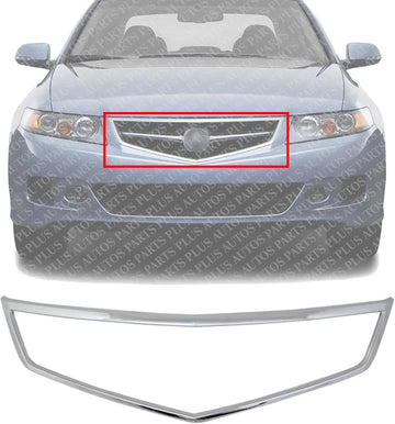 Front Grille Molding Chrome Direct Replacement Compatible With 2006-2008 Acura TSX AC1210108 71122SECA02