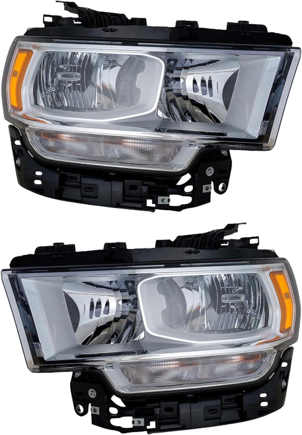 Set Of 2 Front Head Light Assembly Left Driver & Right Passenger Side Direct Replacement Compatible With 2019-2024 Ram 2500 3500 CH2503334 CH2502334 68360176AD 68360177AD