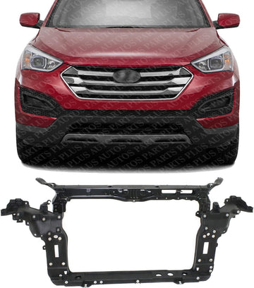Front Radiator Support Assembly Plastic With Steel Direct Replacement Compatible With 2013-2018 Hyundai Santa Fe Sport HY1225176 641014Z000