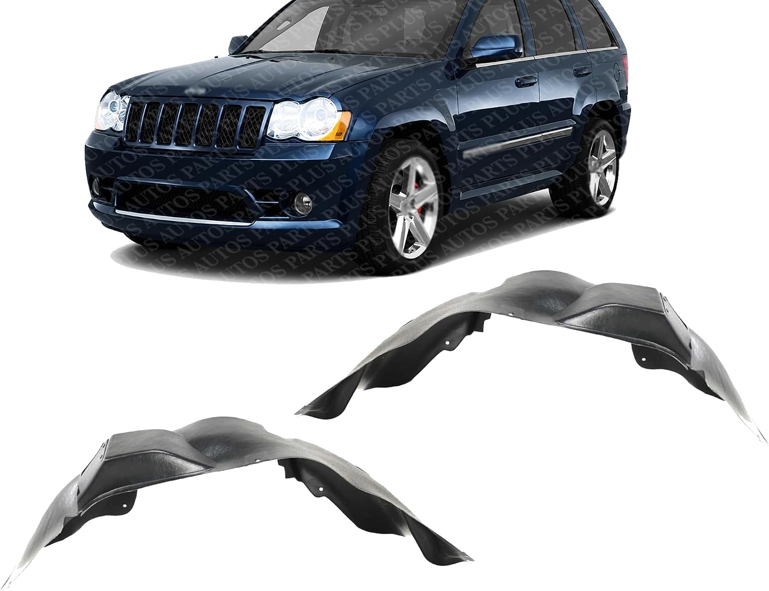 Set Of 2 Front Fender Liner Plastic Left Driver & Right Passenger Side Direct Replacement Compatible With 2008-2010 Jeep Grand Cherokee J222110 J222109 55079096AA-PFM 55079097AA-PFM