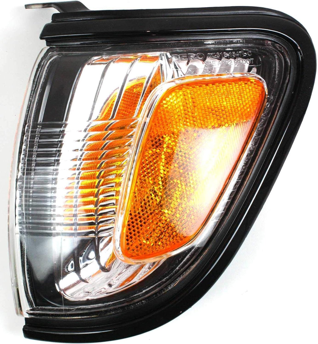 Front Corner Light Assembly With Black Trim Left Driver Side Direct Replacement Compatible With 2001-2004 Toyota Tacoma TO2520163 8162004090C0