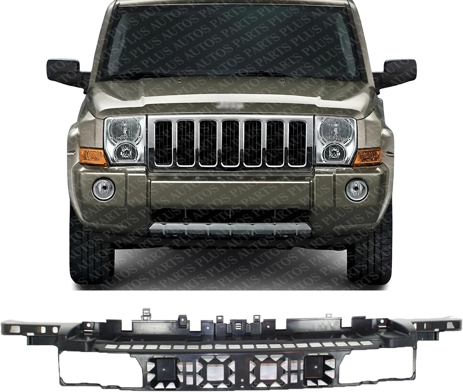 Front Bumper Cover Reinforcement Bracket Plastic Direct Replacement Compatible With 2006-2010 Jeep Commander CH1065101 55156974AE 55156974AF
