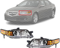 Set Of 2 Front Headlight Assembly Lens And Housing Right Passenger & Left Driver Side Direct Replacement Compatible With 2007-2008 Acura TL AC2502113 AC2503113 33151SEPA22 33101SEPA22