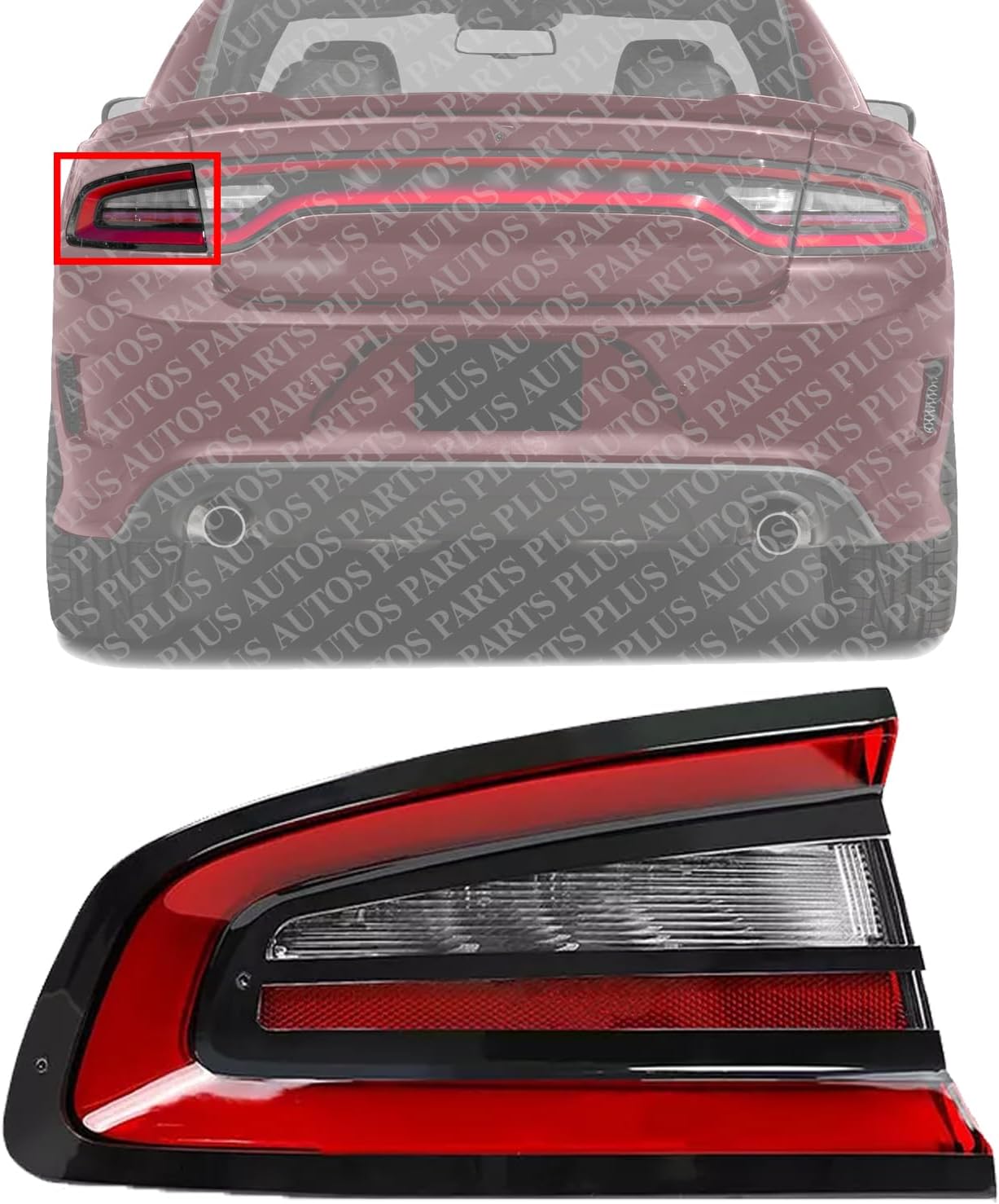Tail Light Outer Assembly Left Driver Side Direct Replacement Compatible With 2015-2022 Dodge Charger CH2800208 68213145AD