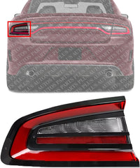 Tail Light Outer Assembly Left Driver Side Direct Replacement Compatible With 2015-2022 Dodge Charger CH2800208 68213145AD