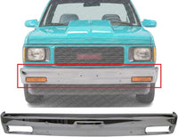 Front Bumper Face Bar Chrome Steel Without Molding Holes Direct Replacement Compatible With 1983-1990 Chevrolet S10 Blazer / 1982-1990 Pickup GM1002365 14033726