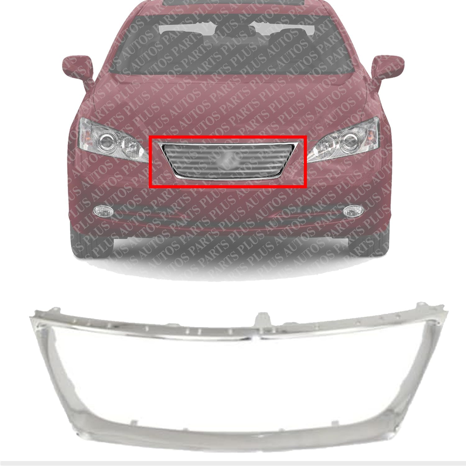 Front Grille Molding Outer Plastic Chrome Direct Replacement Compatible With 2007-2009 Lexus ES350 LX1202101 5271133080