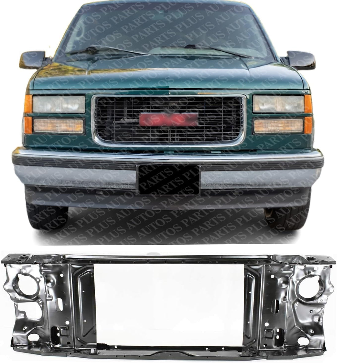 Front Radiator Support Assembly Steel Direct Replacement Compatible With 1988-2000 GMC/Chevrolet C/K Full Size Pickup GM1225110 GM1225145 15149285 15149287