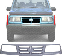 Front Grille Primed Plastic Direct Replacement Compatible With 1996-1998 Geo Tracker GM1200379 91172729