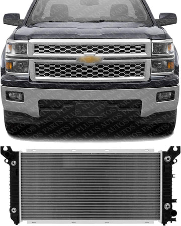 Front Radiator Aluminum Core Direct Replacement Compatible With 2014-2015 Chevrolet Silverado/GMC Sierra 1500/2015-2017 Suburban / 2016 Yukon GM3010565 84207656