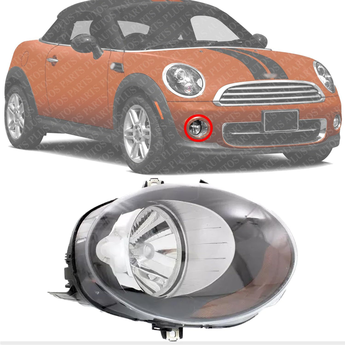 Front Head Light Assembly Right Passenger Side Direct Replacement Compatible With 2014-2018 Mini Cooper / 2014-2019 Clubman 63117401600-PFM