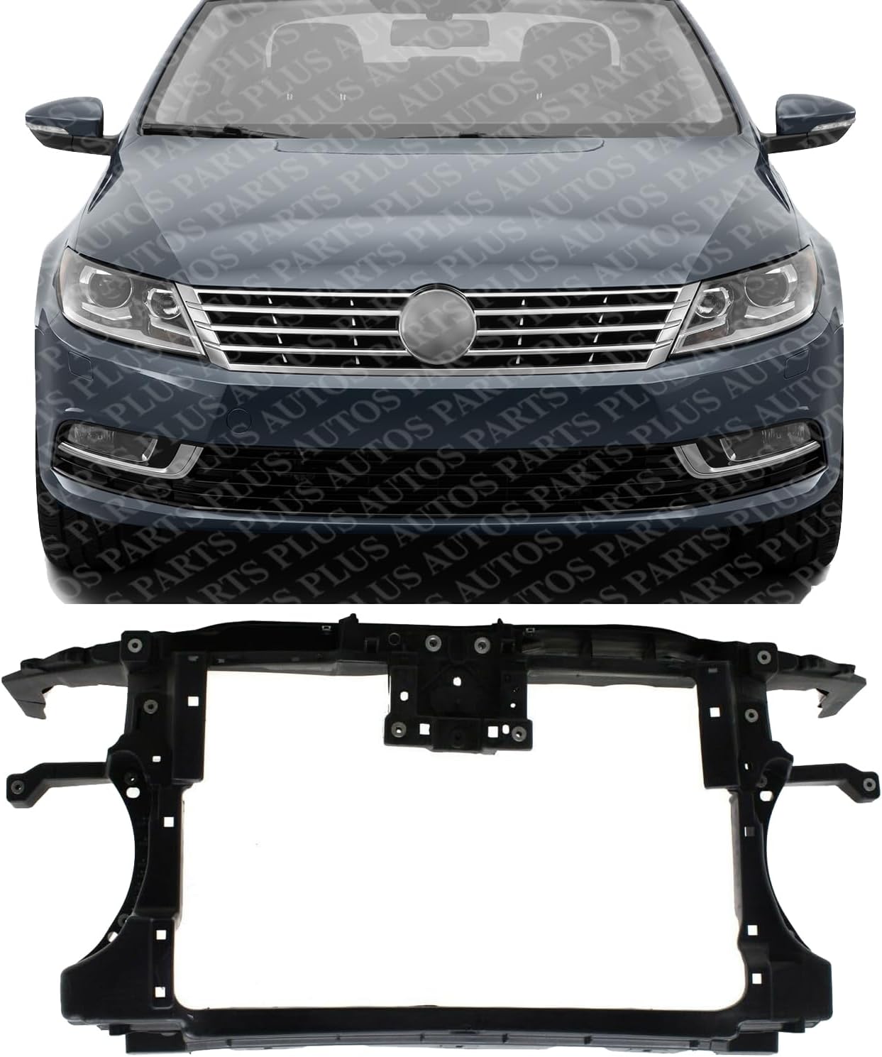 Front Radiator Support Assembly Plastic Direct Replacement Compatible With 2013-2017 Volkswagen CC VW1225142 3C8805588L