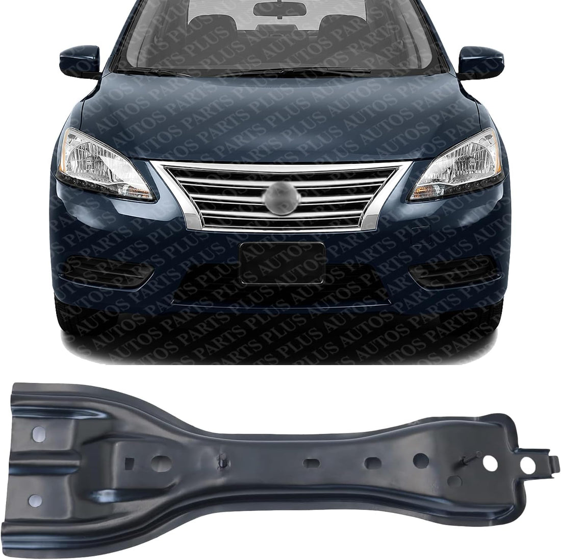 Front Radiator Center Hood Lock Stay Support Steel Direct Replacement Compatible With 2013-2019 Nissan Sentra NI1234126 F25503SHMH