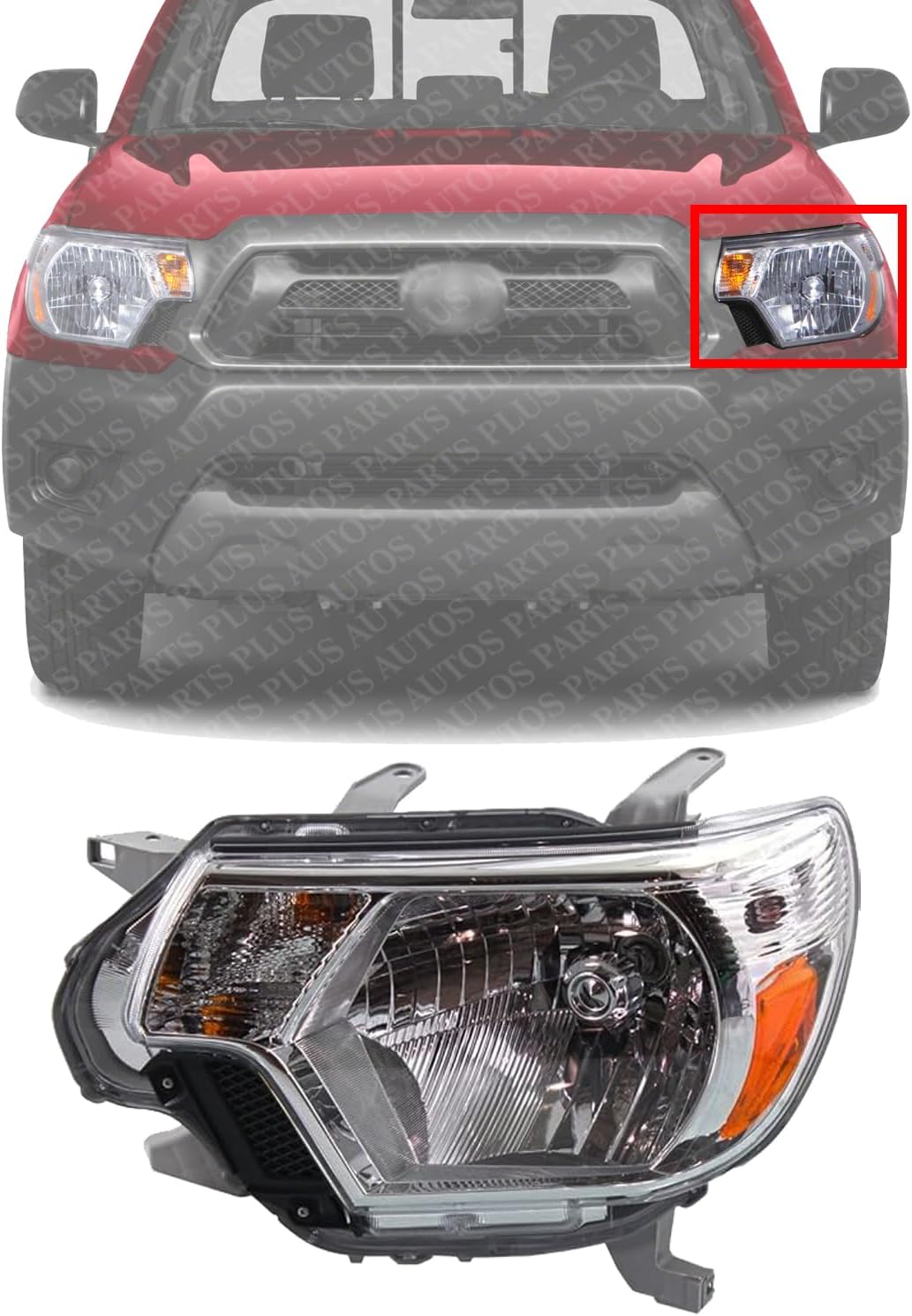 Front Head Light Assembly Left Driver Side Direct Replacement Compatible With 2012-2015 Toyota Tacoma TO2502213 8115004181
