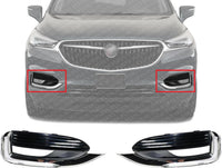 Set Of 2 Front Fog Light Molding Textured With Chrome Trim Left Driver & Right Passenger Side Direct Replacement Compatible With 2018-2021 Buick Enclave GM1038223 GM1039223