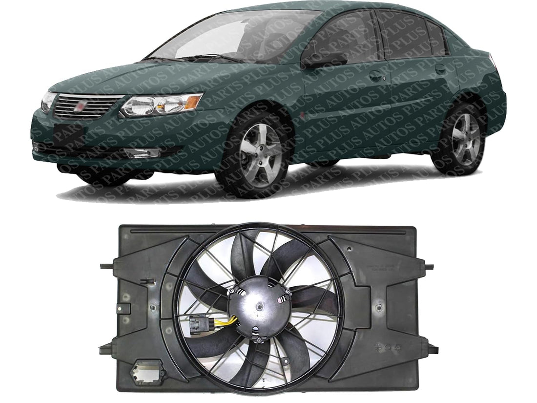 Front Radiator Cooling Fan Assembly Plastic Direct Replacement Compatible with 2003-2007 Saturn Ion GM3115177 15860809