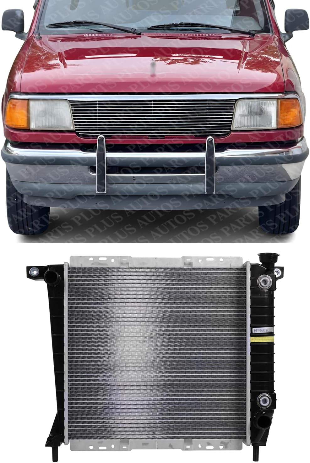 Front Radiator Aluminum Core Direct Replacement Compatible With 1985-1994 Ford Ranger FO3010162 FOTZ8005AA