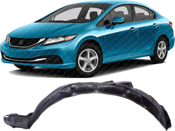 Front Fender Liner Left Driver Side Direct Replacement Compatible with 2012-2015 Honda Civic HO1248143 HO1248168 HO1248169 74151TR0A50 74151TR2A00 74151T