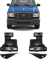 Set Of 4 Front Bumper Bracket Left Driver & Right Passenger Side Direct Replacement Compatible With 2001-2005 Ford Ranger FO1066143 FO1067143 FO1066144 FO1067144 1L5Z17859AA